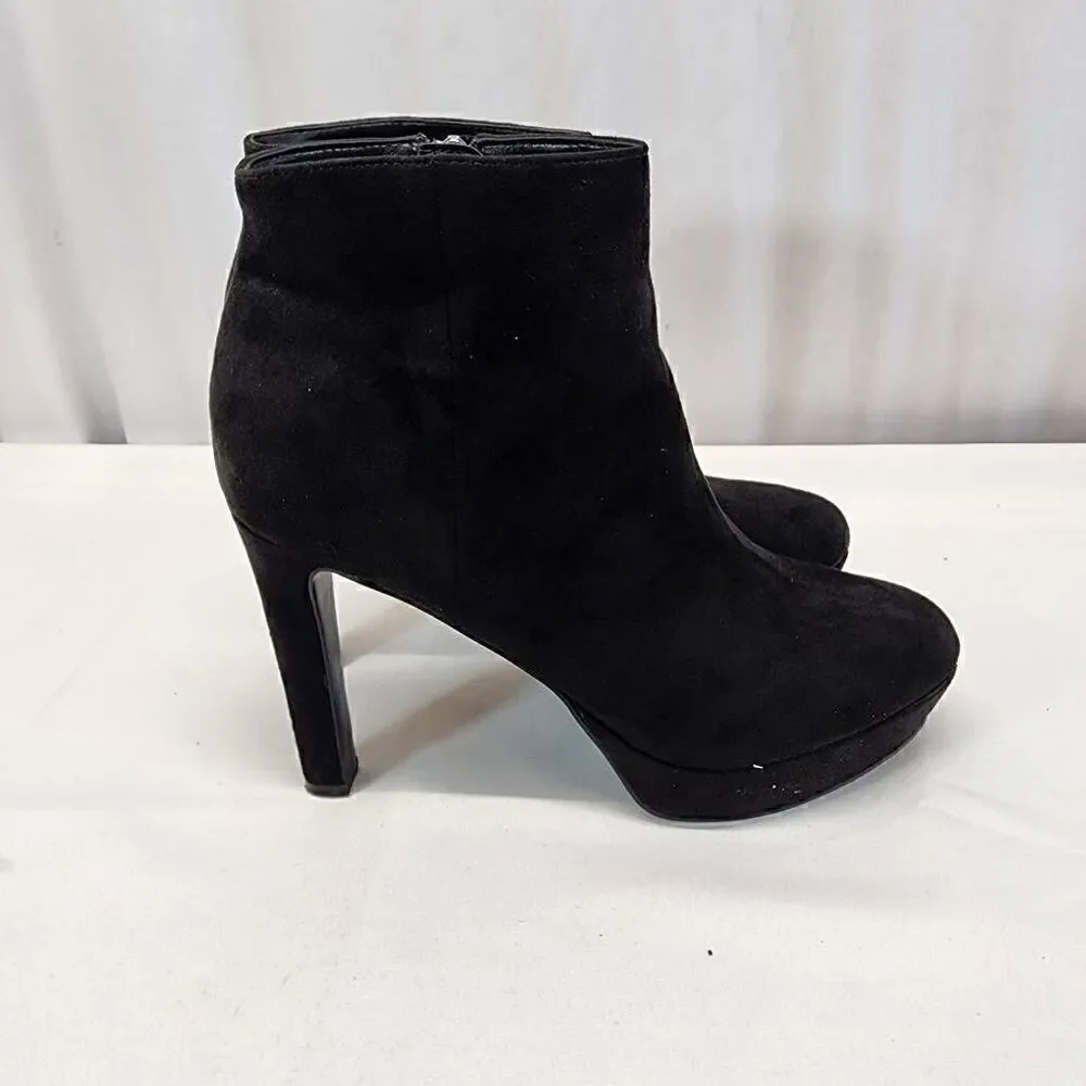Nine West Glowup Platform Booties Size 8 Black